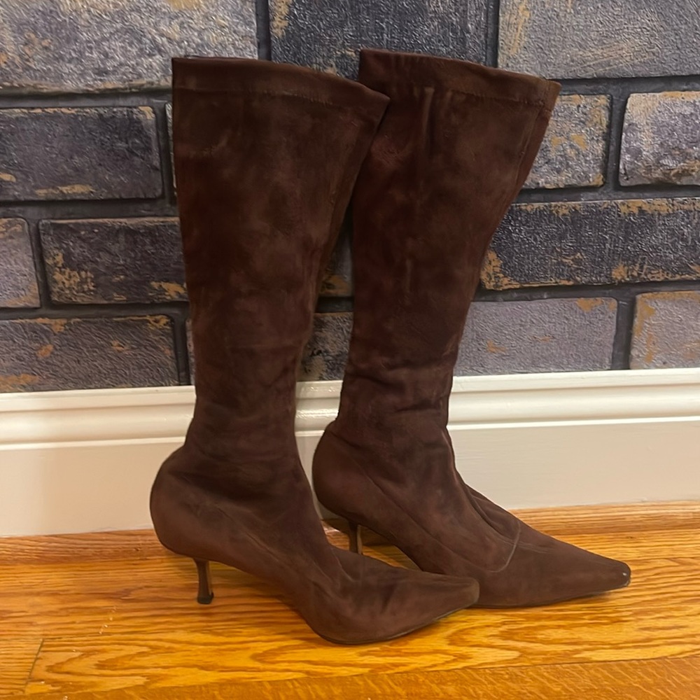 Jimmy Choo Vintage Brown Knee-High Heeled Boots